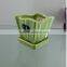 Hot sell cheap colorful glazed small ceramic white square vase with hole with saucer
