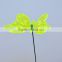 Hot Sale in France and Uk 5 Inch Fluttering Plastic Fluorescent Butterfly Garden Deco Sticks