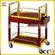 Made of wood and titanium stainless steel. pot hot distribution vehicles Delivery hotel restaurant liquor trolley cart car