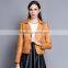 Xie Jin zipper short jacket lapel PU women's fashion 2015