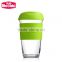 BPA free large size 16oz plastic resuable watert umbler / tritan coffee cups with silicone lid