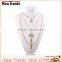 Elegant 3 layered rhinestone eye pendant tassel chain necklace choker necklace