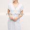 Fashionable design women clothing blouse short sleeve v neck side split tunic