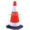 Black base rubber road cones