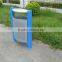 Powder coated steel street dustbin metal outdoor waste bin