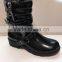 high quality heel black leather long wholesale knee high oots with zipper for women winter boots