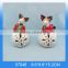 Personalized ceramic christmas reindeer statue with snow ball decoration