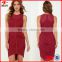 2016 New Products Lace Formal Dress Sleeveless High-low Hem Elegant Lace Short Prom Dress