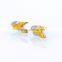 Unique gold leaf jewelry with stainless steel magnetic clip on earrings
