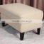 French antique style solid wooden frame upholstered stool ottoman