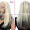 Whoesale cheap ponytail lacefront blonde wig ombre synthetic lace front wig