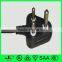 SABS standard 3 round pins 16A 250V AC male plug with pvc coated electrical wire