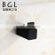 Square design Zinc alloy accessories for bathroom Wall mounted Black Single hook