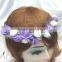 Daisy flower bridal wedding floral hair headband, bridal flower crown , elastic flower headband