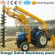 Dahai wheeled typs 4drive tractor earth digger with crane