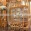 Luxury Style Golden Four Door Showcase, Gorgeous Home Decorative Glass Display Cabinet/ Wine Cabinet