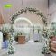 GNW 8ft white photography backdrops with decorative rose and hydrangea flowers arch for weddings