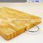 Stainless steel handle rectangular rubber wood chopping block