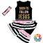 Girls 100% Cotton Clothes Wholesale Alphabet With Frill Striped Girl Shirt Pants Set