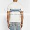 bulk blank custom Men's Short Sleeve 100% combed cotton Striped Pocket T Shirt tee with tagless printing