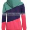 Women Long Sleeve Sport Polo Neck Hoody Contrast Color Pullover Hoodies