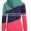 Women Long Sleeve Sport Polo Neck Hoody Contrast Color Pullover Hoodies