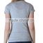 Ladies Grey T-shirt With Short Sleeve V-neck