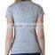 Ladies Grey T-shirt With Short Sleeve V-neck