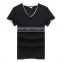 Plain round neck hot basic v-neck 100% ring spun cotton t-shirt