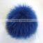 Myfur Customized Dark Grey Real Fox Fur Bobble Attached Hat or Bag Charm Keychain