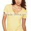 Next Level Apparel Ladies' Tri-Blend Deep V Tee - made of pre-shrunk 50% polyester, 25% cotton, 25% rayon. Comes with your logo