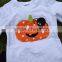 Boys Long Sleeves Halloween Pumpkin Print Pant Kids Boutique Outfits Kids Suit With Matching Necklace and Headband
