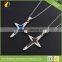 Cross Blue IP Multi CZ Layered 316L Stainless Steel Pendant