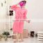 New Design Solid Coral Fleece Bathrobe for Women in White/Pink Color