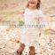 flower girl rustic country cream toddler dress,Off white Cotton crochet hollow girls lace dress