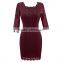 50s Vintage Dress Dots Rose Print Lace Up Back Rockabilly Dress