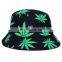 Unisex Black DoodleColor Maple Leaf Sunshade Bucket Hat Boonie Hunting Fishing Outdoor Cap Women's Summer Sun Hats