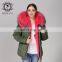 Turkey autumn women coat red raccoon fur women winter coats jackets