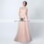 Size Available Elegant Pink Scoop Capped Bow Zipper Floor-length Formal Party Evening Dresses