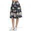 polyester fabric cute cat animal printed high waist fancy skirt designs plus size women dress 2016