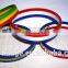 Custom promotional print logo football silicone wristband