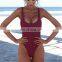 comfortable One Piece Swimsuit 2018 Summer Sexy Cross Halter Swimwear