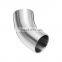 SS304 SS316  Wholesale Hygienic 45 & 90 Degree Short Elbow with Weld Ends