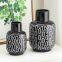Ancident Retro Black And White Circle Big Ceramic Flower Vase, Home Art Soft Decor
