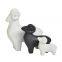 Black And White Sheep Animol Matte Hand Made Ceramic Decoration For Home Hotel Table