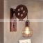 Industrial Cage with Wheel Design Redtaurant Wall Lamps E27