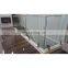 Black glass mounting brackets railings