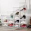 Transparent Basketball Shoes Collection Display Cabinet  Pull Down Door Clear Shoe Box Plastic Stackable Sneaker Boxes  For Men
