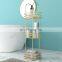 European Design Three Layers Standing Storage Rack Utility Home Kitchen Gold Bathroom Storage Rack With Anti-slip Base