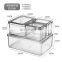 Wholesale 4pieces set rectangular plastic crisper set Refrigerator Food storage Containers Organizer